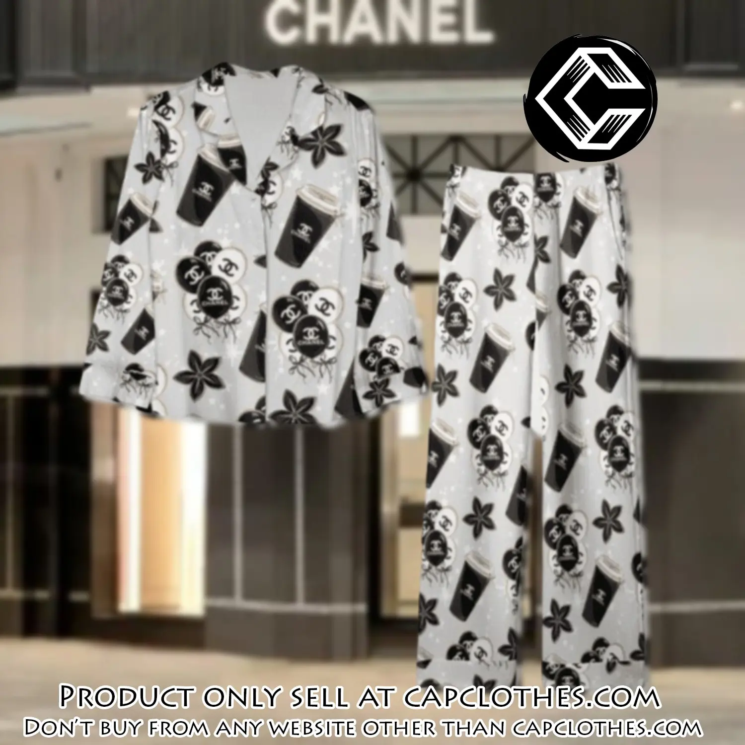 Trending luxury chanel satin pajama set pjs1039 cc1821694